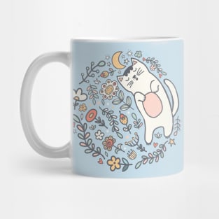 A Seriously Sleepy Kitty Cat Snoozing Under The Stars Mug